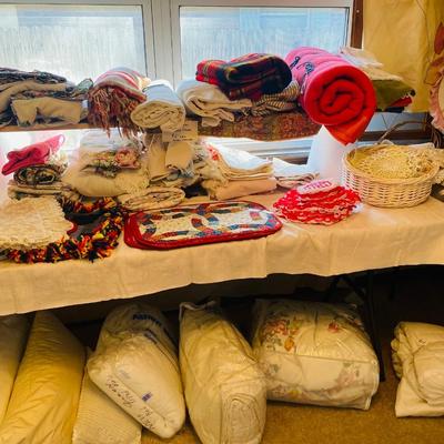 Lot 25: Linens, Cabinet & More