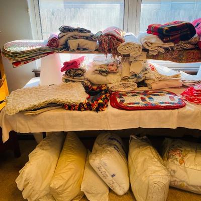 Lot 25: Linens, Cabinet & More
