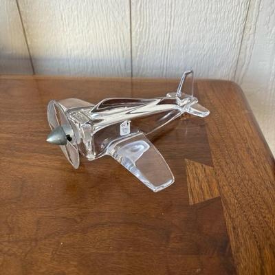 Lot 41 - Sasaki Crystal Airplane With Metal Propeller