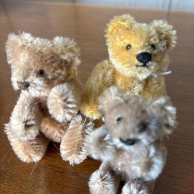 Lit 36 - Three Mini Stuffed Jointed Bears 2 1/2” tall