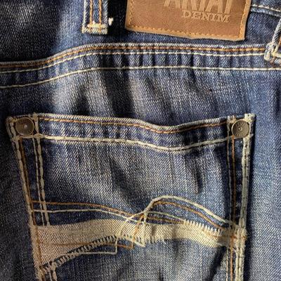 Arias denim jeans, M4 low rise boot. 36/34