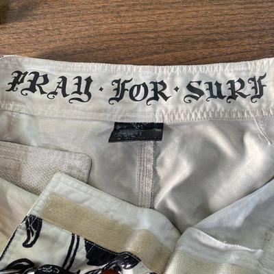 Ed Hardy Pray for Surf swim trunks.