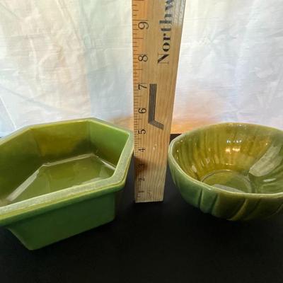 Haeger Green bowls, 4003 and 40208 USA