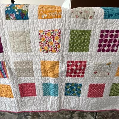 Hand stitched lap size throw