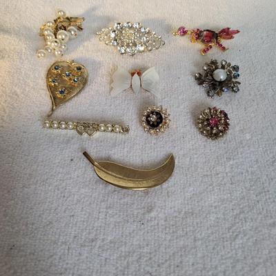 AN ASSORTMENT OF BROOCHES