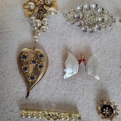 AN ASSORTMENT OF BROOCHES