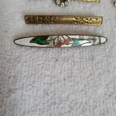 GERMAN MOURNING PINS, BROOCHES & PINS PLUS SLOVAK EARRINGS