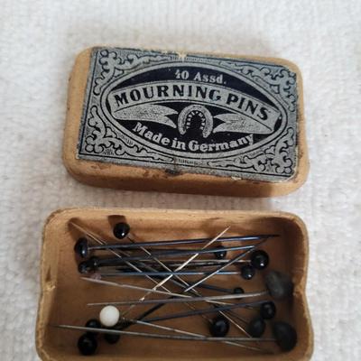 GERMAN MOURNING PINS, BROOCHES & PINS PLUS SLOVAK EARRINGS