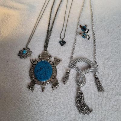 STERLING HEART NECKLACE, TURQUOISE COLORED JEWELRY AND MORE