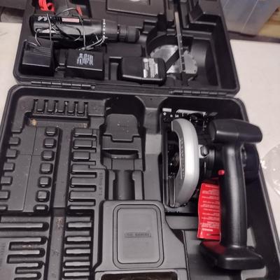 Craftsman Cordless Trim Saw and Drill-Driver with Batteries, Charger, and Carry Case
