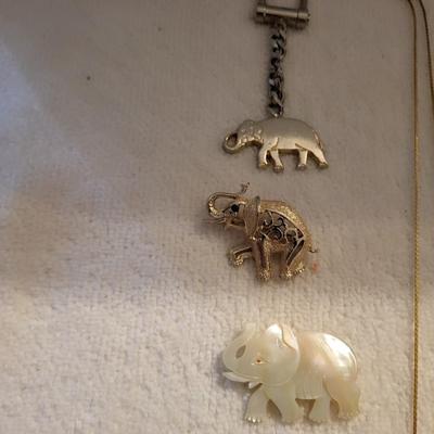 COLLECTION OF ELEPHANT JEWELRY, SOME SIGNED