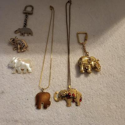 COLLECTION OF ELEPHANT JEWELRY, SOME SIGNED