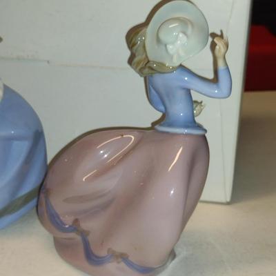Pair of Nao by Lladro Porcelain Figurine- 'Girl with Sleepy Puppy' and 'Spring Breeze' (#8)