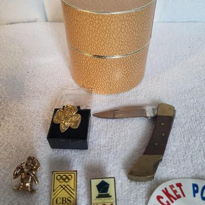 PINS, POCKET KNIFE AND MORE