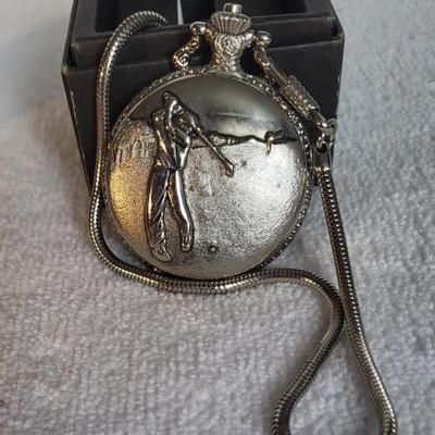 POCKET WATCH, SILVER PLATED BOX AND SPOONS PLUS RETRACTABLE KEYCHAIN