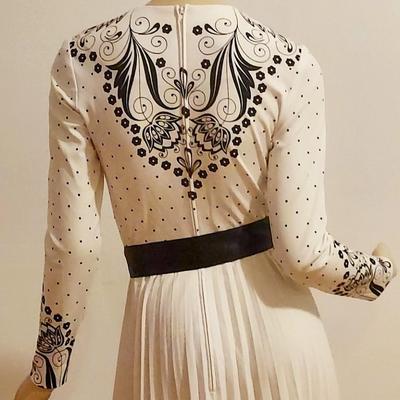 Vtg 1970s Collectible Alfred Shaheen Maxi Plise dress