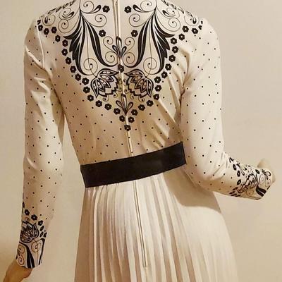 Vtg 1970s Collectible Alfred Shaheen Maxi Plise dress