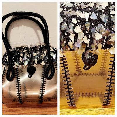 Vtg 50-60s plastic Artisan Handbag