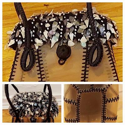 Vtg 50-60s plastic Artisan Handbag