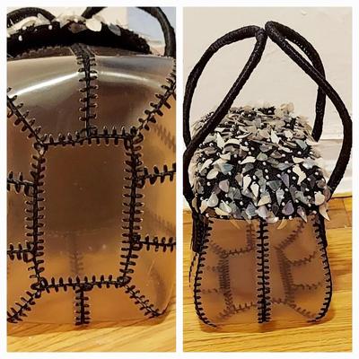 Vtg 50-60s plastic Artisan Handbag