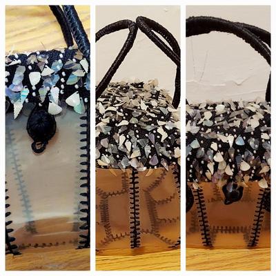 Vtg 50-60s plastic Artisan Handbag