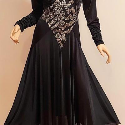 Vtg Hersey Silky Heavy Emmbellished dress