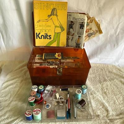 Sewing box with thread, needles etc