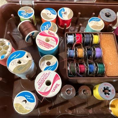 Sewing thread, patterns, scissor, etc