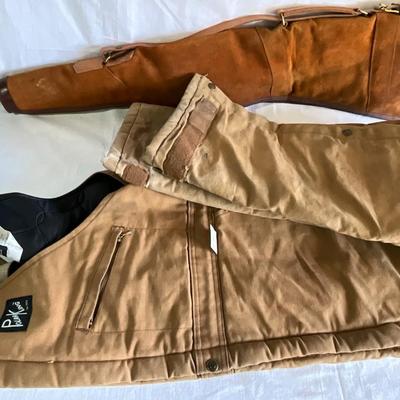 Leather gun case, Polar King insulated bib overalls, size 42