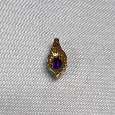 Tested 14K Gold Tanzanite Pendant with Diamonds [2.51g]