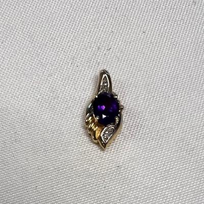 Tested 14K Gold Tanzanite Pendant with Diamonds [2.51g]