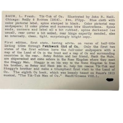 1914 "Tik-Tok Oz" First Edition Book
