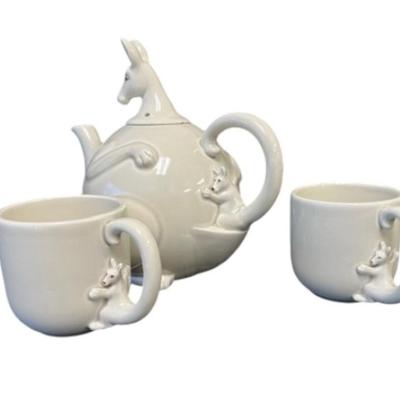 Vintage Fitz & Floyd Kangaroo Teapot and Cups