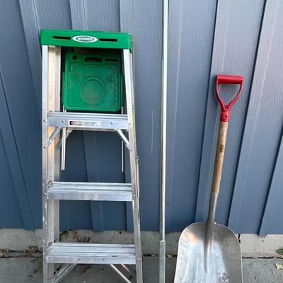 Werner 4ft ladder, snow shovel, ice scraper