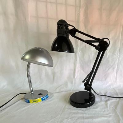 Lamps, black and silver adjustable