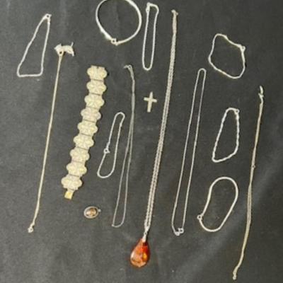 Marked and/or Tested Sterling Silver Jewelry Assortment [50.86g]