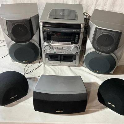 Aiwa Stereo system with surround speaker system