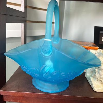 Blue glass basket