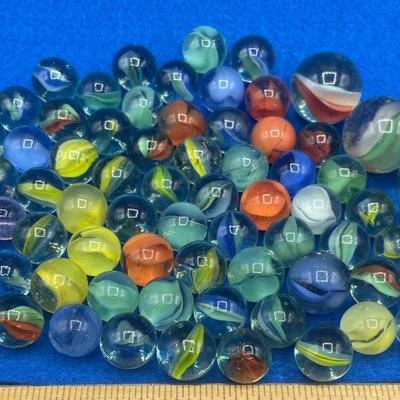 Vintage Marble Lot - Cat Eyes and Agates - 76 in all