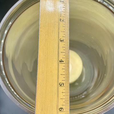 Large Amber Glass Hurricane Lamp