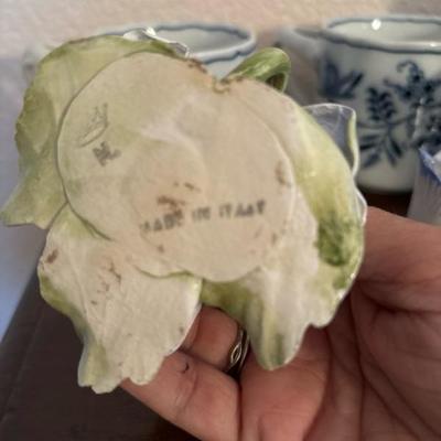 Lot 65 - Blue and White Dishes, including one Blue Danube made in Italy, Silk Orchid and Candle Holders