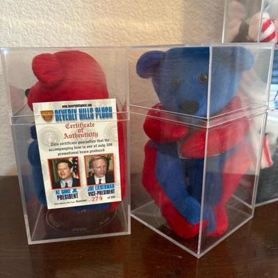 Lot 69 - Beverly Hills Plush "Gore" "Lieberman" and Beanie Babies "Lefty" "Righty"