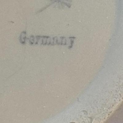 Lot 70 - Blue White Volkstedt Germany Cherub Vase and Unmarked Crystal Candlesticks