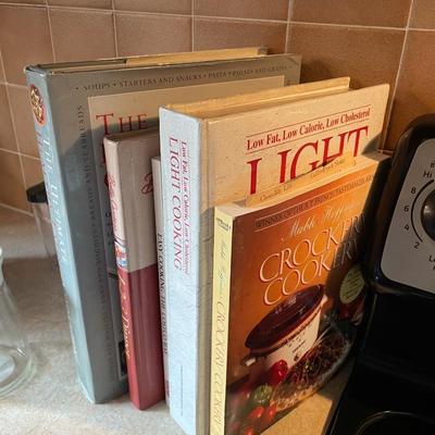 MINI FOOD PROCESSOR, CANISTERS, COOK BOOKS AND BAKING ITEMS