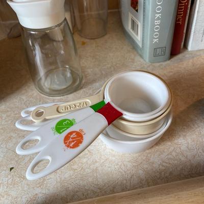 MINI FOOD PROCESSOR, CANISTERS, COOK BOOKS AND BAKING ITEMS