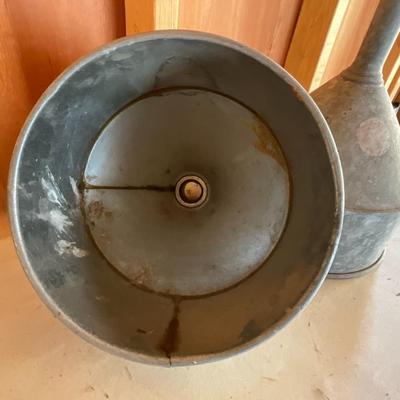 Vintage Galvanized Metal Funnel, & Behrens Funnel
