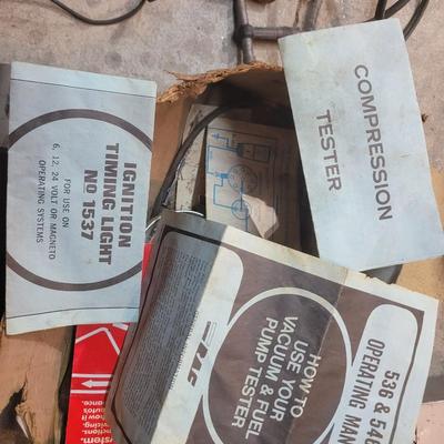 Timing light, compression tester and dwell tachometer