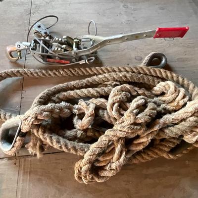 Hand Winch, and Rope
