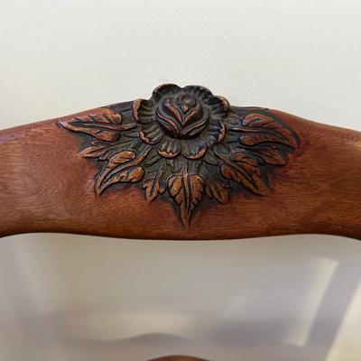 Carved Wood Embroidery Seat Side Chair