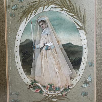 Antique Framed “Souvenir Du Plus Beau Jour”